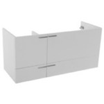 ACF L412W 47 Inch Wall Mount Glossy White Double Bathroom Vanity Cabinet